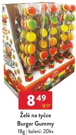 Qanto Želé na tyčce Burger Gummy nabídka