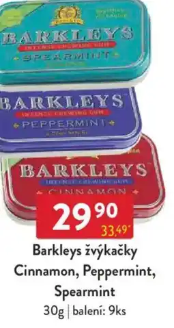 Qanto Barkleys žvýkačky Cinnamon, Peppermint, Spearmint nabídka