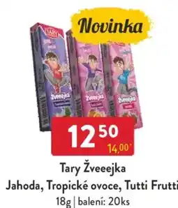 Qanto Tary Žveeejka Jahoda, Tropické ovoce, Tutti Frutti nabídka