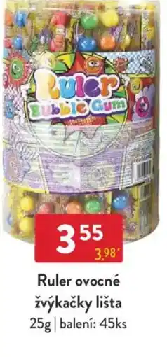 Qanto Ruler ovocné žvýkačky lišta nabídka