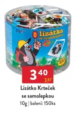 Qanto Lízátko Krteček se samolepkou nabídka