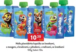 Qanto Hello přesnídávka kapsička se švestkami, s mangem, s broskvemi, s jahodami, s malinami, se švestkami nabídka