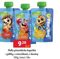 Qanto Hello přesnídávka kapsička s jablky, s meruňkami, s banány nabídka