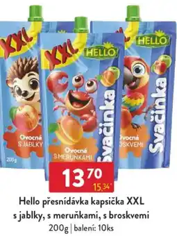 Qanto Hello přesnídávka kapsička XXL s jablky, s meruňkami, s broskvemi nabídka