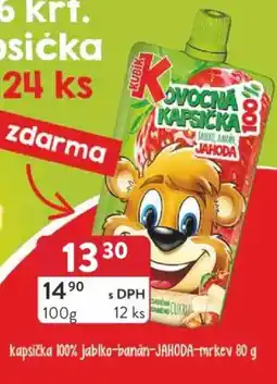 Qanto Kapsička 100% jablko-banán-JAHODA-mrkev nabídka