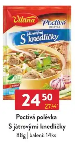 Qanto Vitana Poctivá polévka S játrovými knedlíčky nabídka