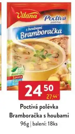 Qanto Vitana Poctivá polévka Bramboračka s houbami nabídka
