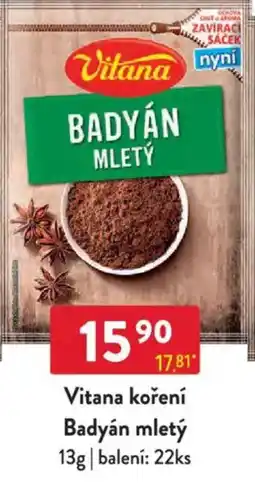 Qanto Vitana koření Badyán mletý nabídka