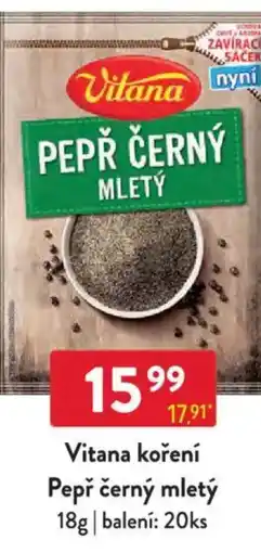 Qanto Vitana koření Pepř černý mletý nabídka