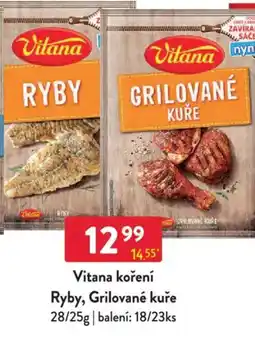 Qanto Vitana koření Ryby, Grilované kuře nabídka