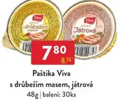 Qanto Paštika Viva s drůbežím masem, játrová nabídka