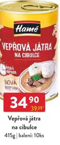 Qanto Hamé Vepřová játra na cibulce nabídka