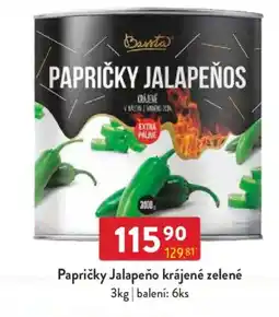 Qanto Bassta Papričky Jalapeno krájené zelené nabídka