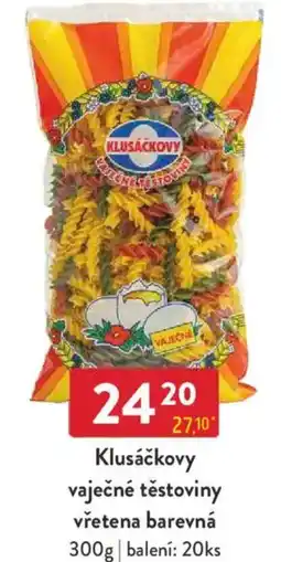 Qanto Klusáčkovy vaječné těstoviny vřetena barevná nabídka