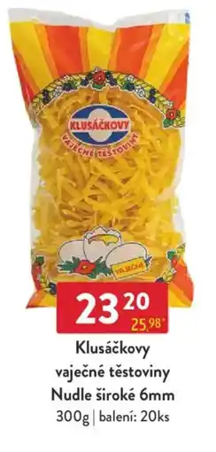 Qanto Klusáčkovy vaječné těstoviny Nudle široké 6mm nabídka