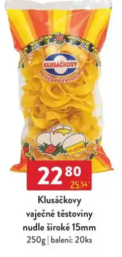 Qanto Klusáčkovy vaječné těstoviny nudle široké 15mm nabídka