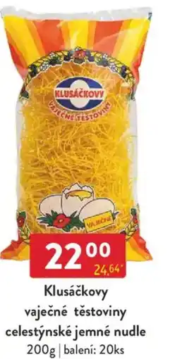Qanto Klusáčkovy vaječné těstoviny celestýnské jemné nudle nabídka