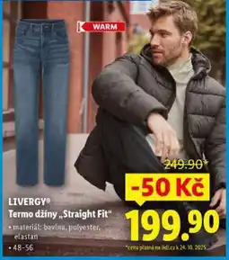 Lidl LIVERGY TERMO DŽÍNY ,, STRAIGHT FIT nabídka