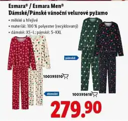 Lidl Esmara / Esmara Men Dámské/Pánské vánoční velurové pyžamo nabídka