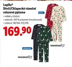 Lidl Lupilu Dívčí/Chlapecké vánoční velurové pyžamo nabídka
