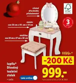 Lidl lupilu Dřevěný toaletní stolek nabídka