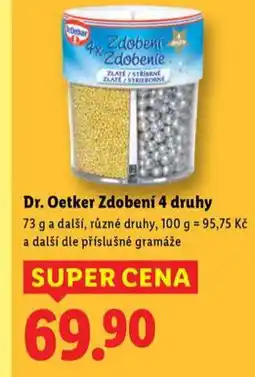 Lidl Dr. oetker zdobení 4 druhy nabídka