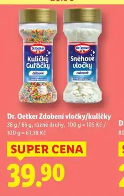 Lidl Dr. oetker zdobení vločky / kuličky nabídka
