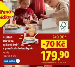 Lidl Dřevěná sada nádobí a pomůcek do kuchyně nabídka