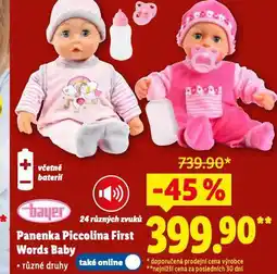 Lidl Panenka piccolina first worlds baby nabídka