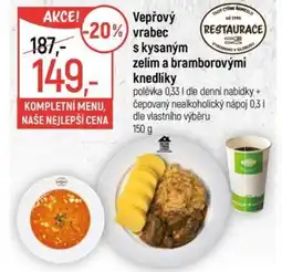 Globus Vepřový vrabec skysaným zelím a bramborovými knedlíky nabídka