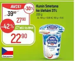 Globus Kunín Smetana ke šlehání 31% nabídka