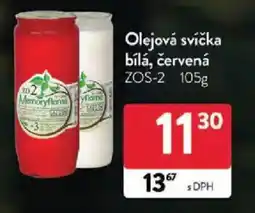 Qanto Olejová svíčka bílá, červená nabídka