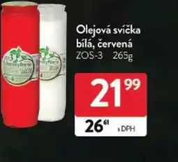 Qanto Olejová svíčka bílá, červená ZOS-3 nabídka