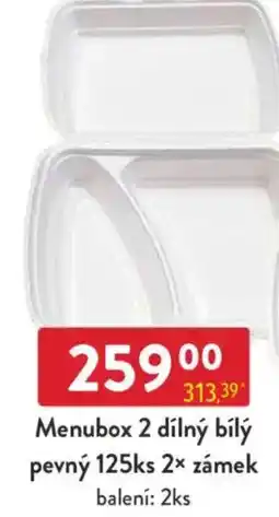 Qanto 313,39 Menubox 2 dílný bílý pevný 2x zámek nabídka