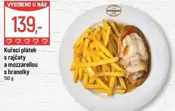 Globus Kuřecí plátek s rajčaty a mozzarellou s hranolky nabídka