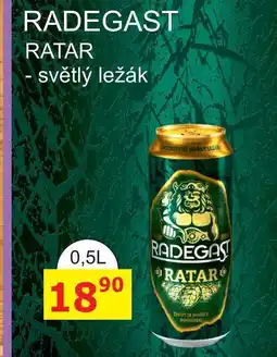 BENE Nápoje RADEGAST RATAR světlý ležák 0,5l plech nabídka