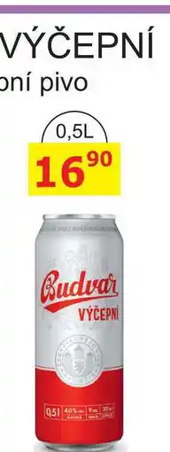 BENE Nápoje BUDVAR Pivo světlé výčepní 0,5l 0.5l plechovka nabídka