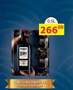 BENE Nápoje FERNET STOCK ORIGINAL 0,5l Sada se skleničkami nabídka