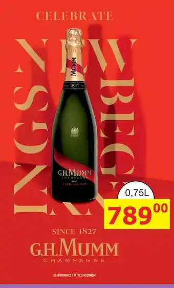 BENE Nápoje G.H.MUMM CHAMPAGNE 0,75l nabídka