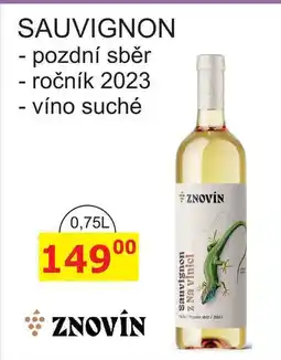 BENE Nápoje ZNOVÍN ZNOJMO SAUVIGNON víno suché 0,75L nabídka