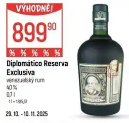 Globus Diplomático Reserva Exclusiva venezuelský rum nabídka