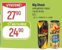 Globus Big Shock energetický nápoj nabídka