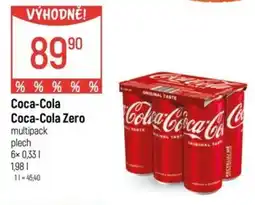 Globus Coca-Cola Coca-Cola Zero multipack plech nabídka
