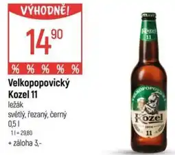 Globus Velkopopovický Kozel 11 ležák světlý, řezaný, černý nabídka