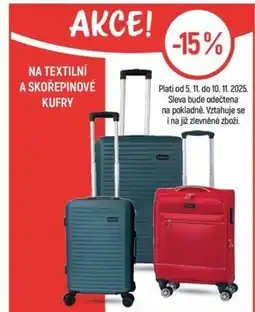 Globus NA TEXTILNÍ A SKOŘEPINOVÉ KUFRY nabídka