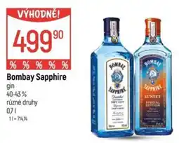 Globus Bombay Sapphire gin 40-43% nabídka