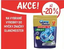 Globus NA VYBRANÉ VÝROBKY DO MYČKY ZNAČKY GLANZMEISTER nabídka