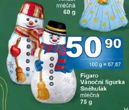 Jip Figaro Vánoční figurka Sněhulák mléčná nabídka