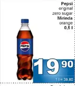 Jip Pepsi original zero sugar Mirinda orange nabídka