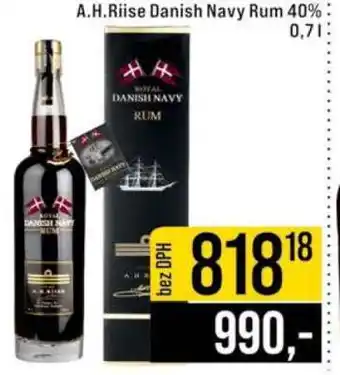 A.H.Riise Danish Navy Rum 40% 0,7 l